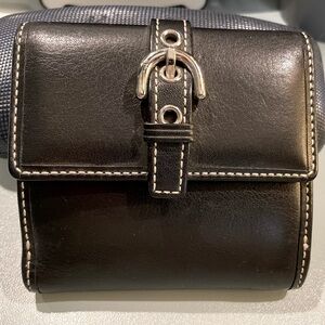 Coach mini wallet, black leather